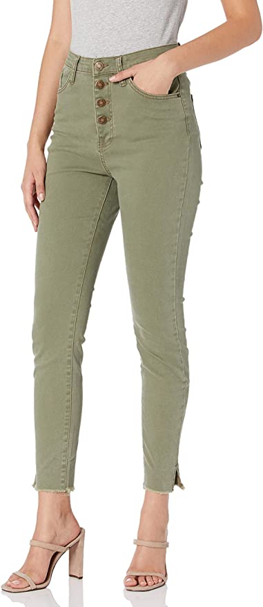 sage button fly jeans