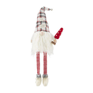 Medium Size Plaid Holiday Dangle Gnome, 2 styles