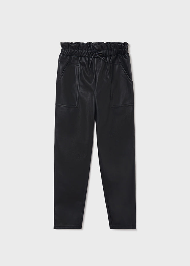 Tween Black leather pants