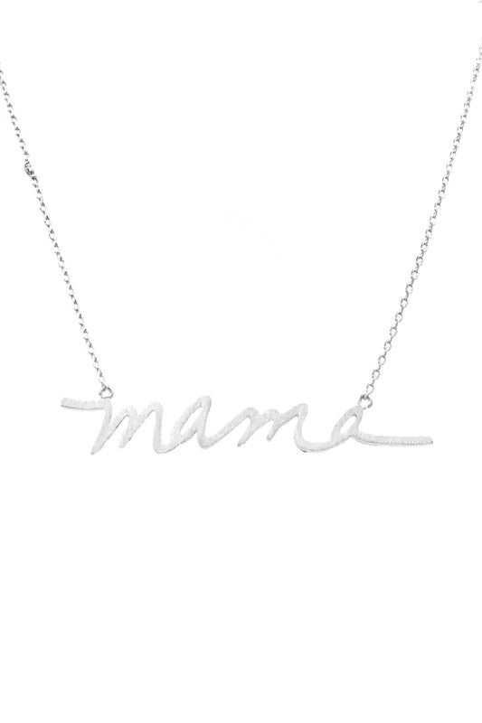Brass mama pendant necklace, GOLD OR SILVER