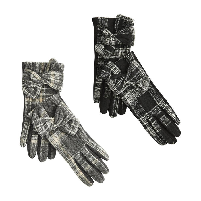 Black plaid ladies gloves
