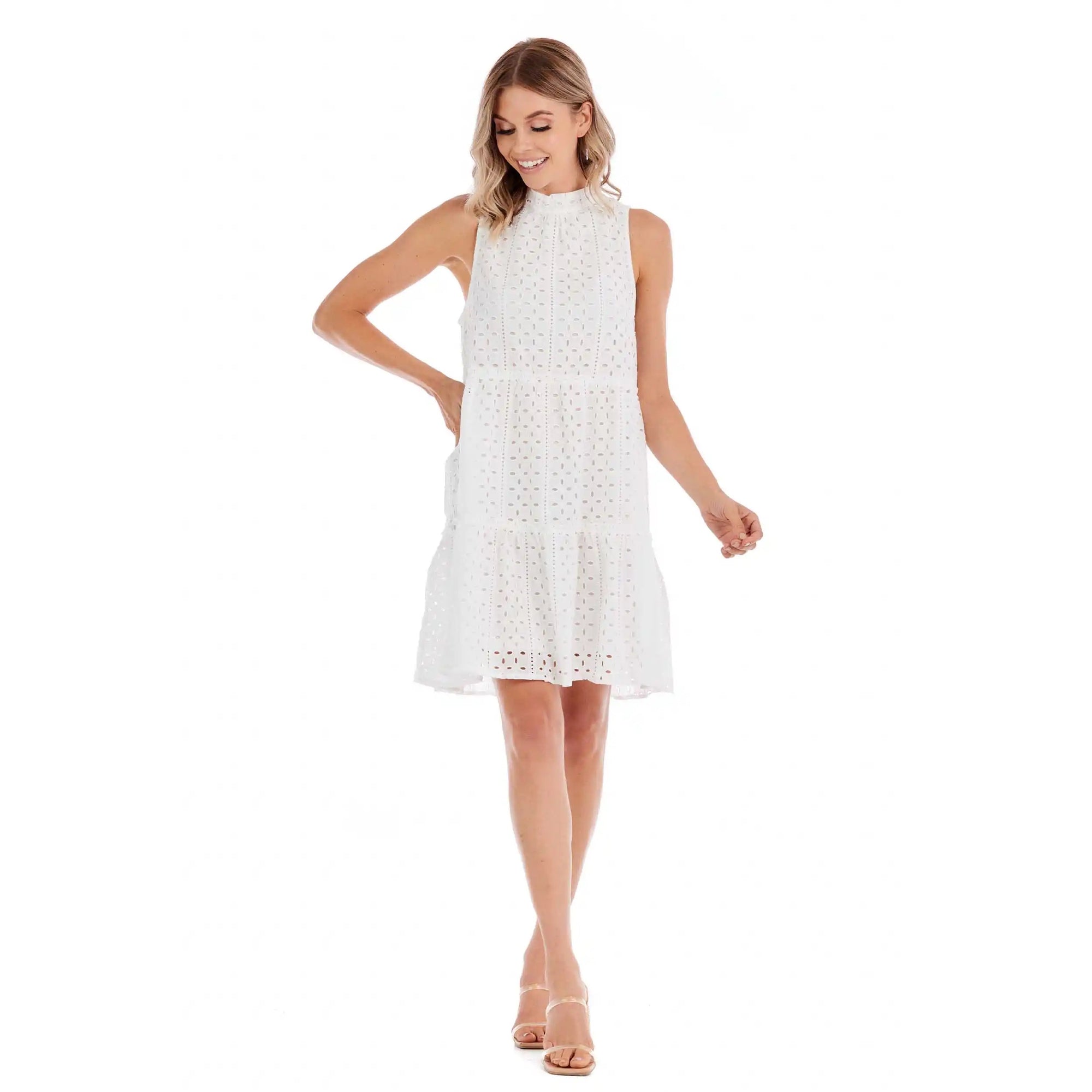 White eyelet dress – Sofi Stella Women's & Children's Boutique White eyelet dress – Sofi Stella Women's & Children's Boutique