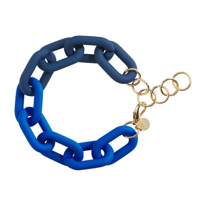 Colorful link bracelet blue