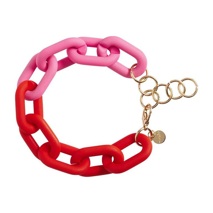 Colorful link bracelet pink
