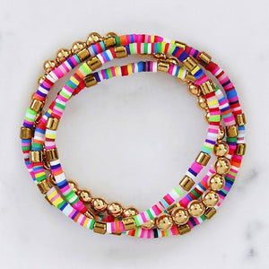 Clay disk bracelet set (lots of colors)