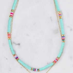 Clay disk necklace set ( lots of colors)