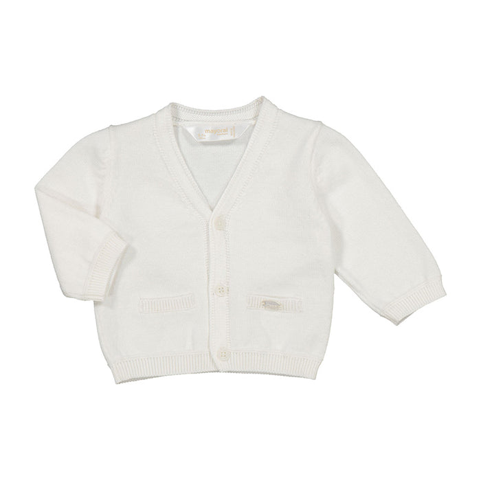 White baby cardigan