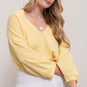 Yellow 3/4 Knit Top