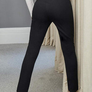 Black pant with front ankle slit detail