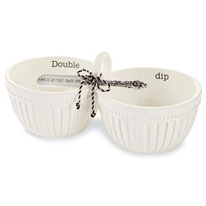 Double dip serving bowls