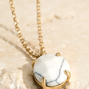 Stone Charm Necklace 4 colors