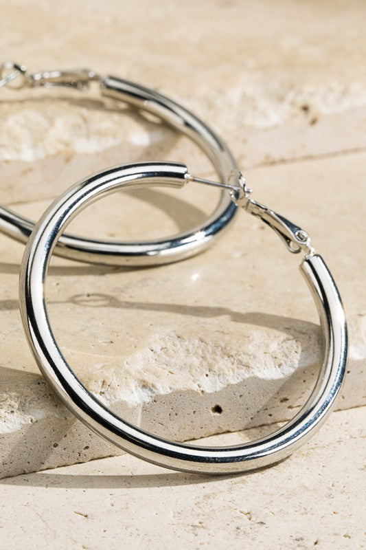 Silver large hoop