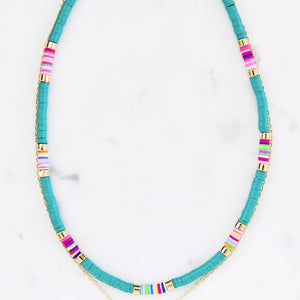 Clay disk necklace set ( lots of colors)