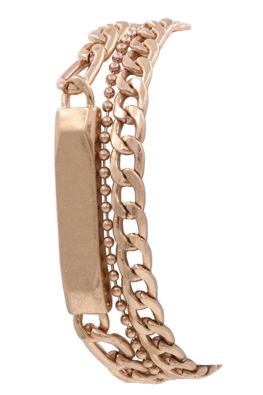 Metal Chain Bar Bracelet 2 COLORS