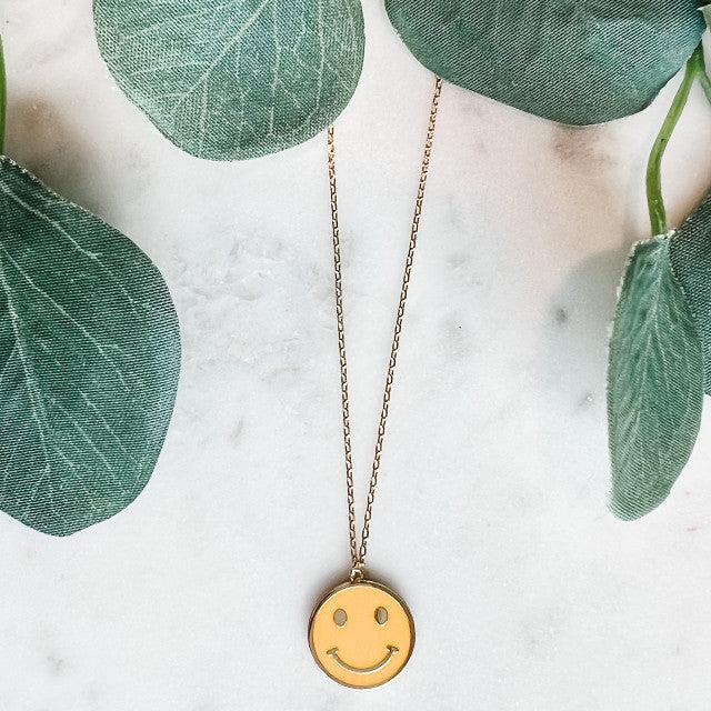 Yellow smile dainty necklace