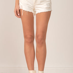 Elan White Denim Shorts