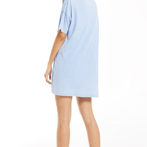 DELTA SLUB T-SHIRT DRESS BLUE