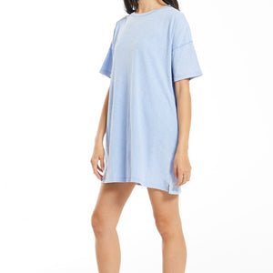DELTA SLUB T-SHIRT DRESS BLUE